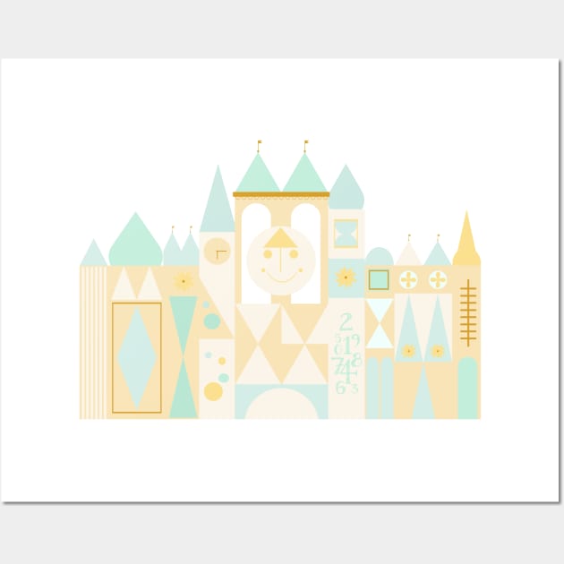 Happy Castle - Blue Wall Art by littlemoondance